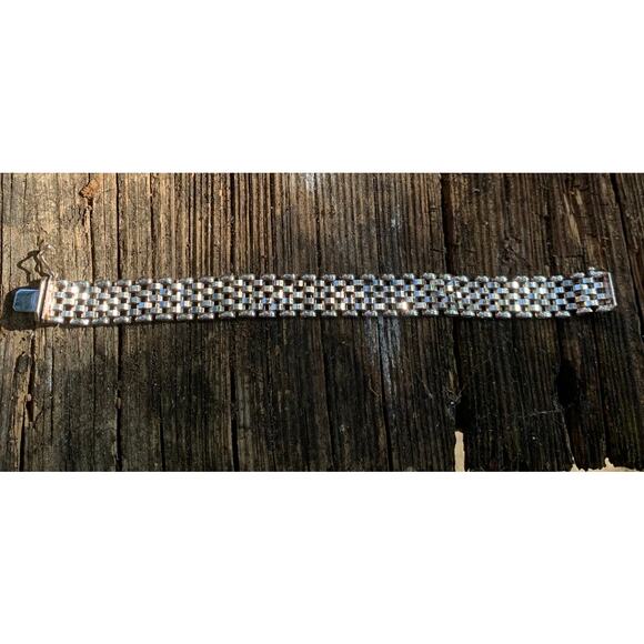 Milor Sterling Silver Link Woven Bracelet Made in Italy - Picture 1 of 6
